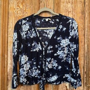 American Eagle Outfitters Navy Floral Top